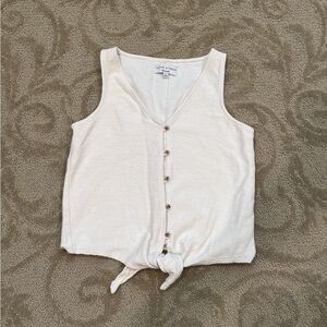 Madewell Texture & Thread white tank top button down with tie